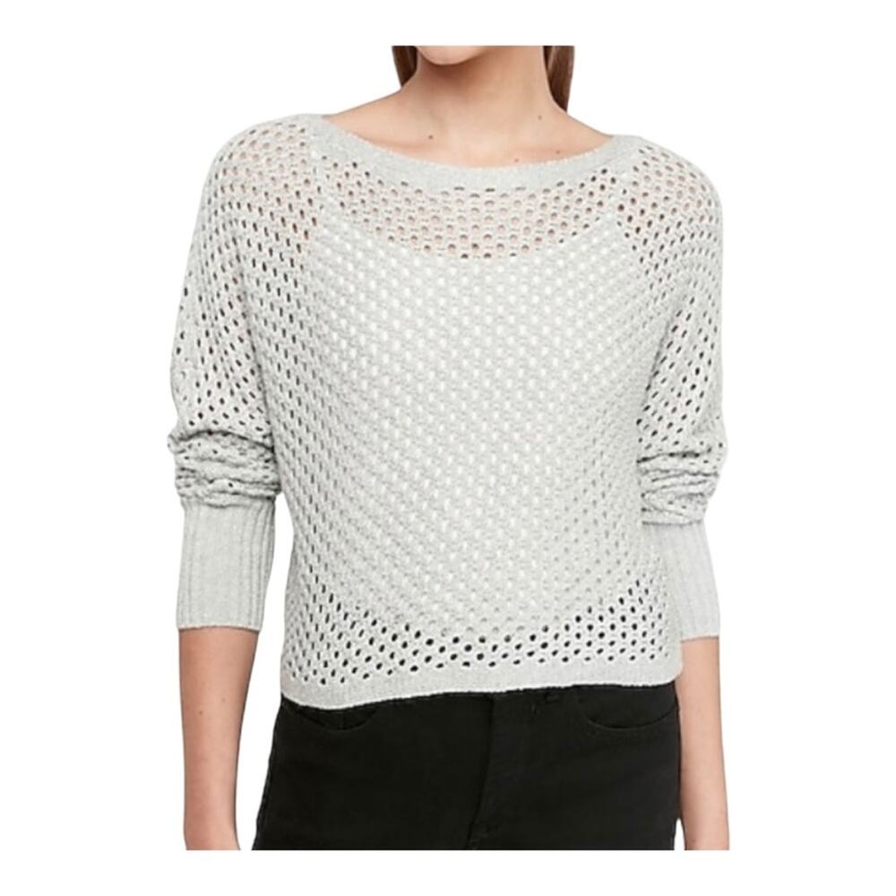 New EXPRESS ~ Metallic Open Stitch Dolman Sleeve Sweater Medium RET $59